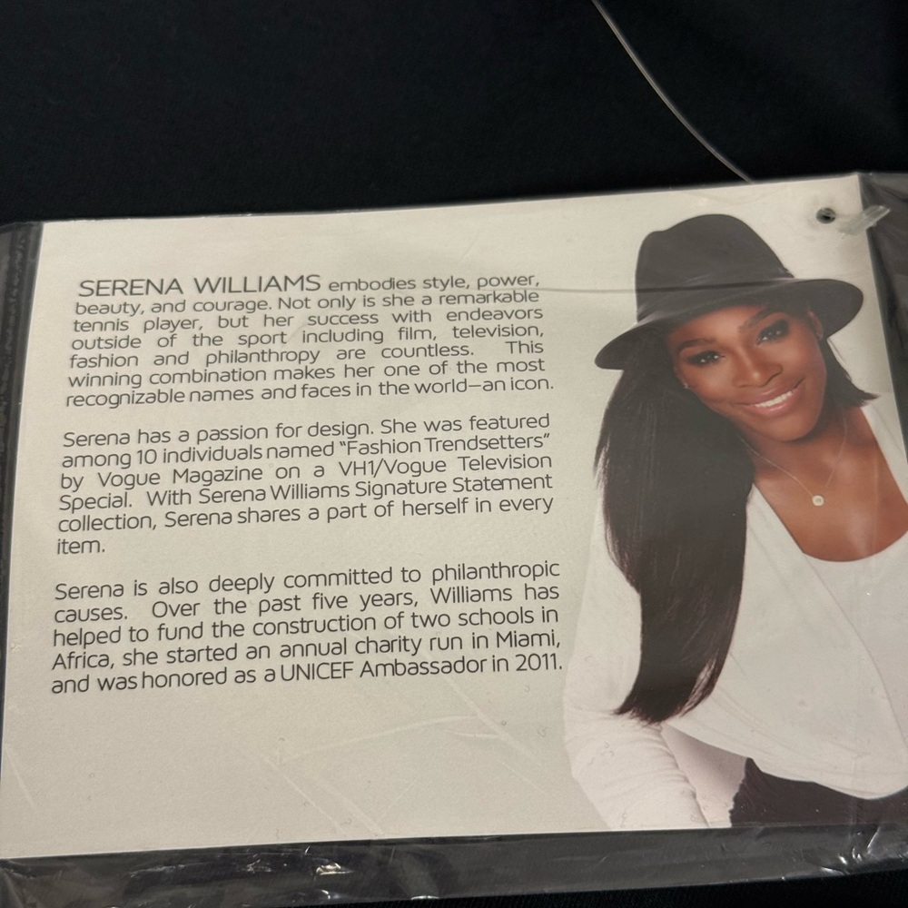 NWT Serena Williams Signature Statement Black Fringe Hem Tee – Size L - Picture 6 of 10